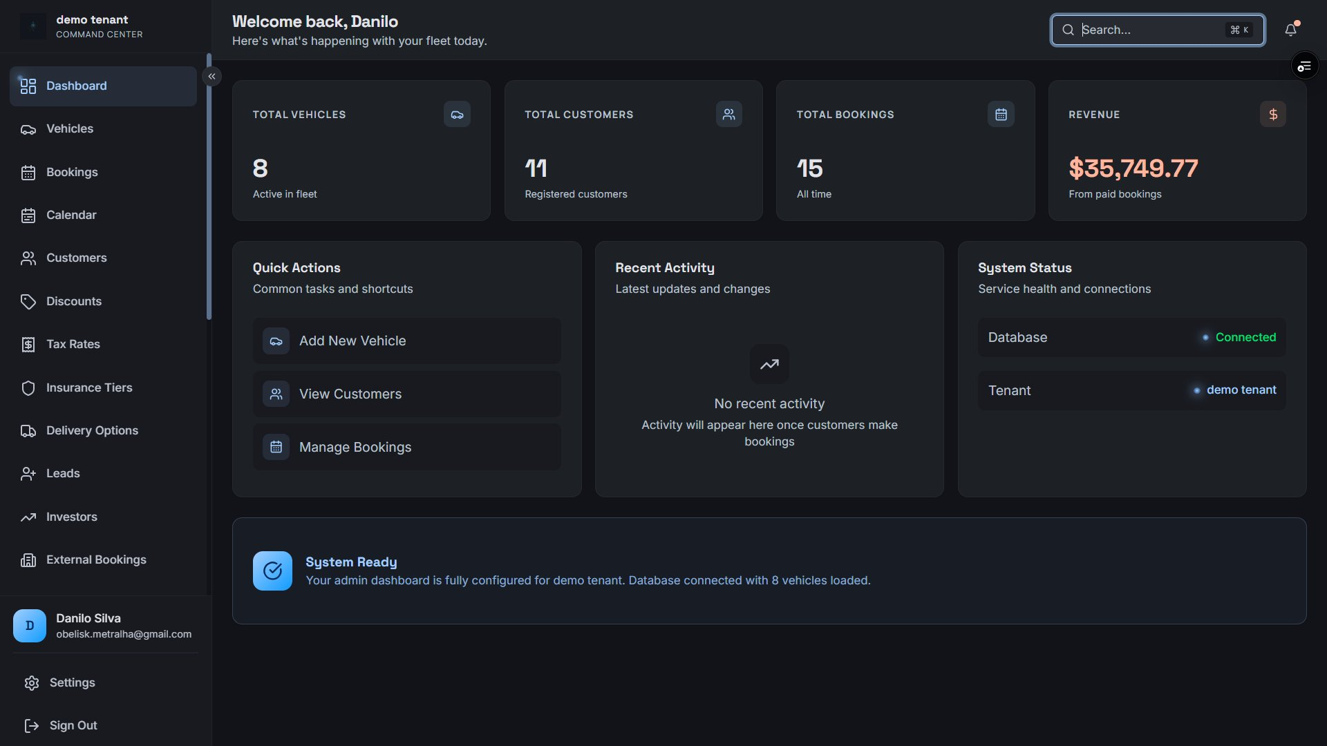 Amplify Insight Rentals — Command Center Dashboard